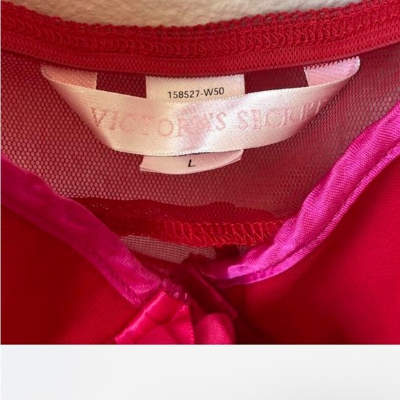 Victoria Secret Sheer Babydoll Red with Pink Details Extra Small - Picture 8 of 9